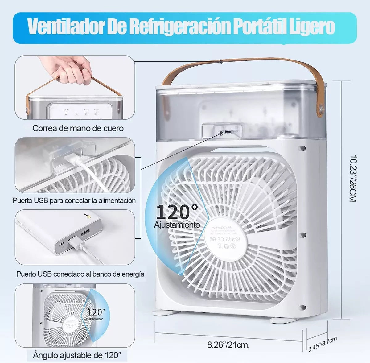 Ventilador Humidificador Aire  2 en 1 - USB